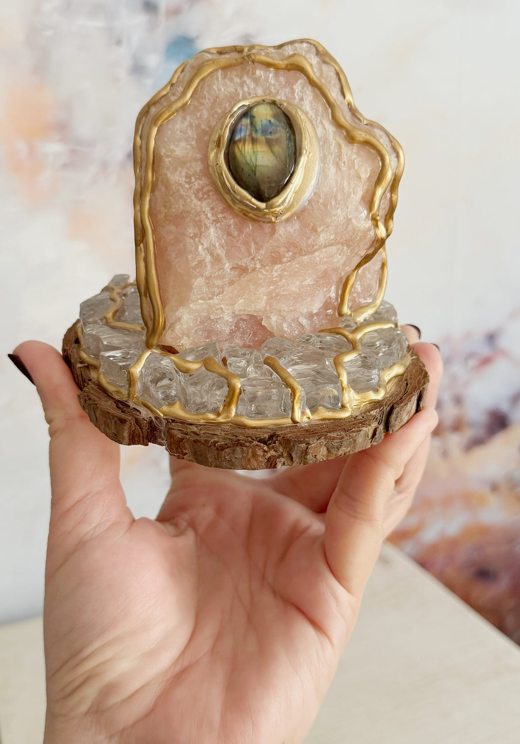 Luminous Love / Rose Quartz / Labradorite  / Home Decor / Gift of Good Intention