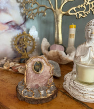 Load image into Gallery viewer, Luminous Love / Rose Quartz / Labradorite  / Home Decor / Gift of Good Intention
