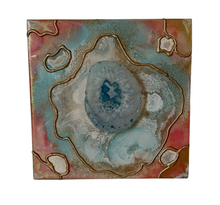 Load image into Gallery viewer, HARMONIOUS ENERGY / Agate Slice / Geode Inspired Wall Art / One of a Kind / Resin Art
